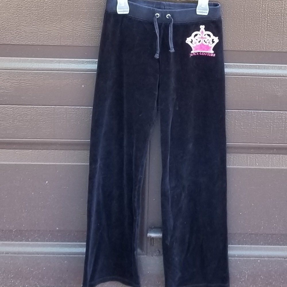 Juicy Couture Black/Pink Rhine Stones Sweat Pants